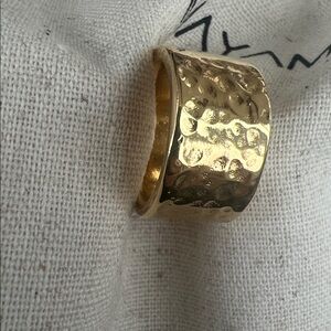 MAYAMAR Bold Hammered Ring 24k gold plated size 5 NEW & SOLD OUT